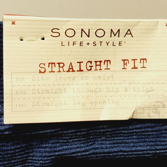 Sonoma Dark Blue Corduroy Pants - Straight Fit - NWT - 34x30 - Mens - Picture 4 of 8